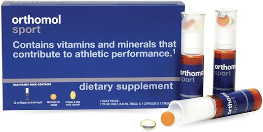 Orthomol Sport, 7-Day Supply, Premium Sports Nutrition Supplement with Vitamins A, B, C, D, E, Zinc, Iodine, Coenzyme Q10, L-Carnitine, Omega-3, and Essential Minerals for Optimal Performance
