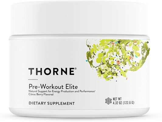 THORNE - Pre-Workout Elite - Natural Support for Energy Production and Performance* - Citrus Berry Flavored - NSF Certified for Sport - 4.32 Oz - 24 Servings