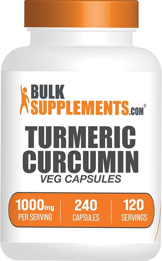 BulkSupplements.com Turmeric Extract Capsules - Turmeric Supplement, Turmeric Curcumin Supplement 1000mg - Gluten Free, 240 Veg Capsules (Pack of 1)