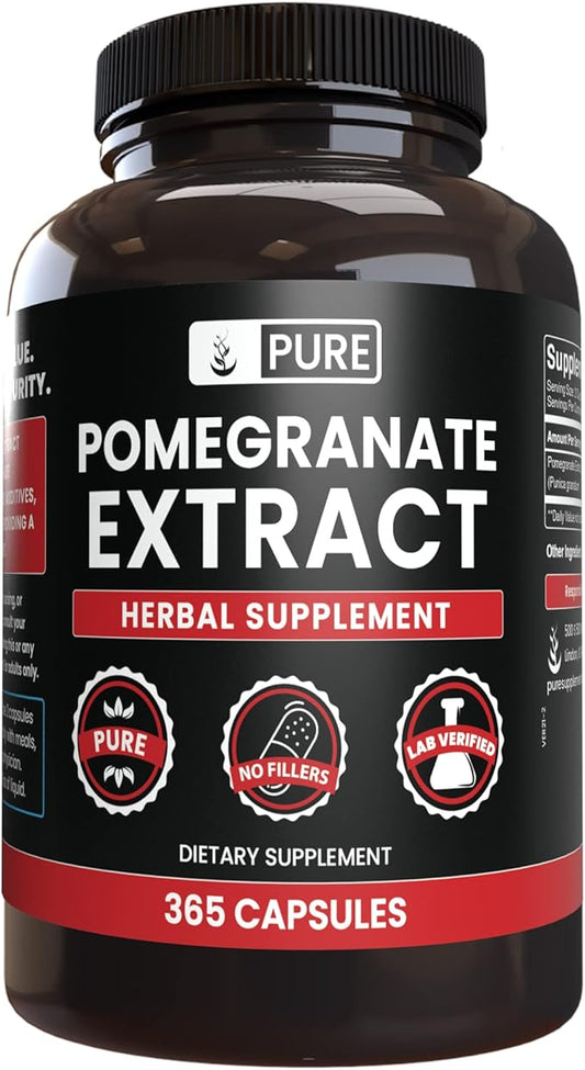 Pure Original Ingredients Pomegranate Extract (365 Capsules) No Magnesium Or Rice Fillers, Always Pure, Lab Verified