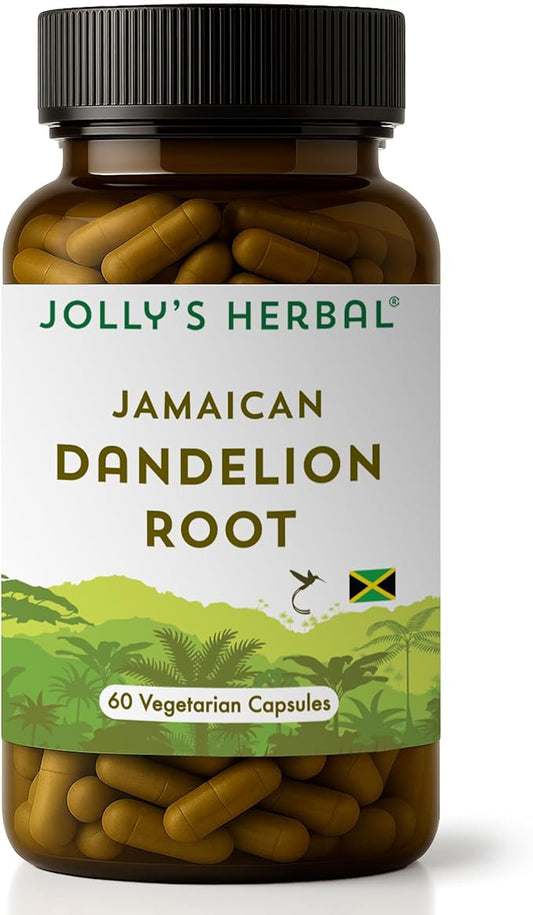 Jolly's Herbal Jamaican Dandelion Root, 60 Vegetarian Capsules, 100% Wild Harvested (Pack of 1)