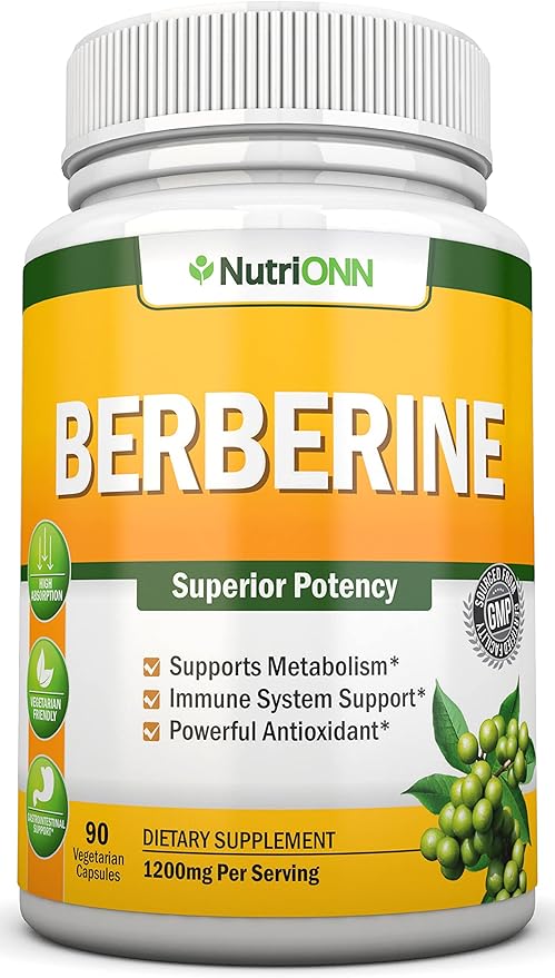 Berberine - 1200Mg Per Serving - 90 Vegetarian Capsules - Pure Berberine HCL Extract Supplement - Superior Potency to Support Immune Health