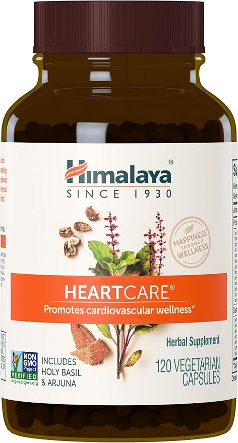 Himalaya HeartCare, 30 Day Supply - Herbal Heart Health Supplements with Ashwagandha and Amla - Vegan, Non-GMO, Gluten Free, 720 mg, 120 Capsules
