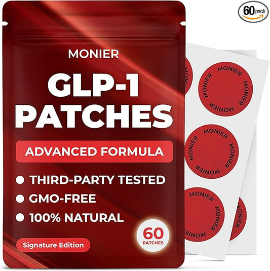 GLP-1 Patches for Women & Men | GLP1 Patch with Berberine, L-Glutamine, Garcinia Cambogia, Resveratrol | 60 Days Supply
