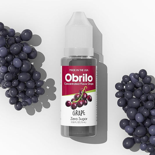 Obrilo Grape Extract Food Flavoring Drops - Super Concentrate - Cooking, Baking, Lip gloss Making, Icing, Soda, Liquor Dropper, Gummy Bear. 15 mL / 0.5 fl oz.