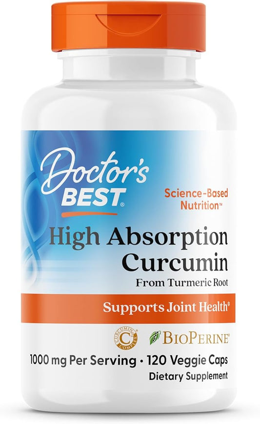Doctors BEST High Absorption Curcumin from Turmeric Root, Supports Joint Health, Non-GMO, Gluten Free, Soy Free, Vegan 120 Veggie Caps
